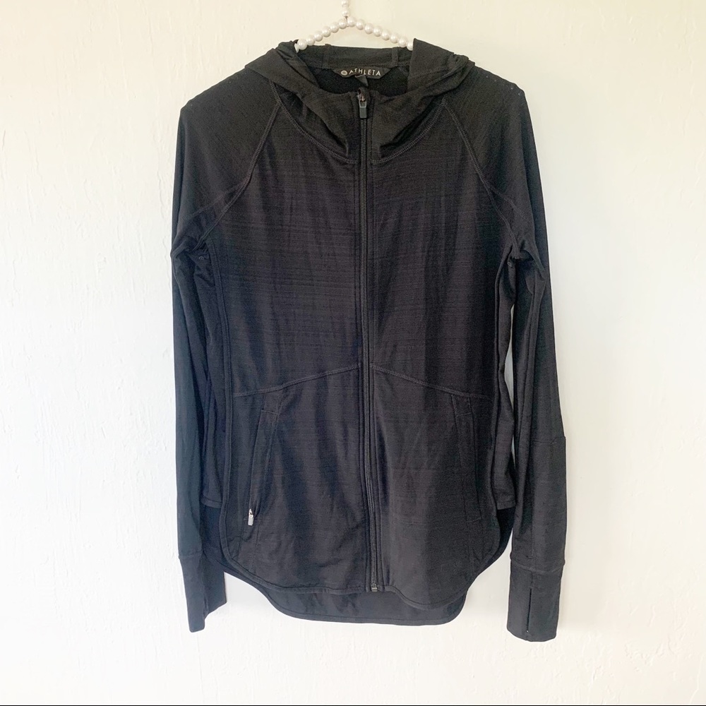 Athleta Zip Up Hoodie With Thumb Holes